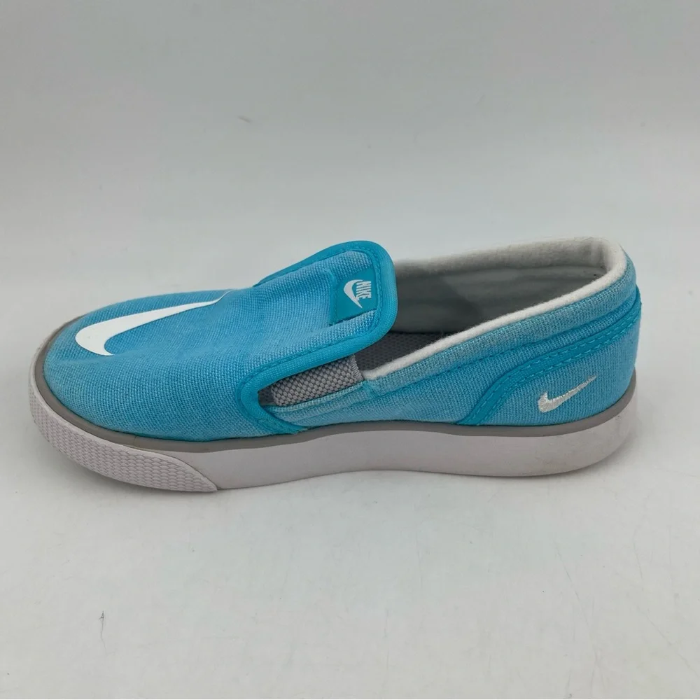 Nike Toddlers Kids Toki Slip-on Canvas Sail Blue White Sneakers Shoes - Size 10C